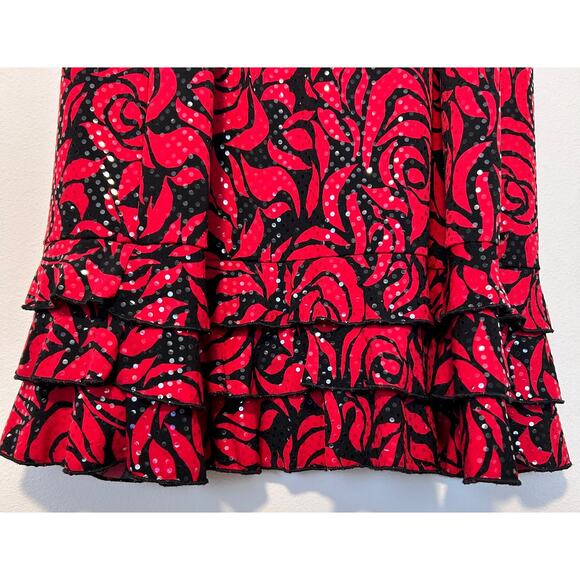 Lane Bryant Women's Dress Sequin Sparkle Red Black Sleeveless Ruched Collar - Picture 10 of 16